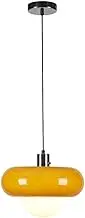 CJLWSLCO Modern Simple Antique Yellow Tart Glass Chandeliers Bedroom Dining Room Living Room Single Head Decorative Hanging Lamp LED E27 Light Source Pendant Lightled Modern Simple Home Lighting Fixtu