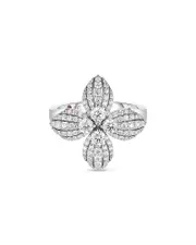 Roberto Coin 18K White Gold Love in Verona Diamond Flower Ring - Exclusive
