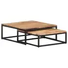 NNEVL Nesting Coffee Tables 2 pcs Solid Acacia Wood