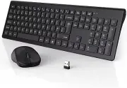 Wireless Keyboard and Mouse Combo Silent Technology Full Size Cordless Computer