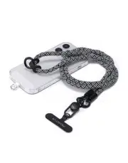 Phone Lanyard×1,Phone Tether Tab×2, Crossbody Cell Phone White-black