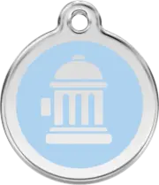 Red Dingo Fire Hydrant Light Blue Tag - Lifetime Guarantee - Cat, Dog, Pet ID Ta