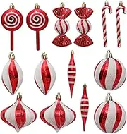 Christmas Ball Ornaments for Christmas Decorations, 14 pcs Red and White Shatterproof Baubles Xmas Tree Hanging Ornaments for Xmas Tree Wreath Party Decorations (Red and White)