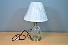 Cory Martin Table Lamp 17.5" tall glass and metal with white shade Light