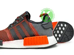 2016 男 女尺寸 詢問度極高 限量發售 BOOST 專利能量回饋避震系統搭載 adidas NMD R1 RUNNER 1 LA 洛杉磯 男鞋 紅黑 橘紅黑 透氣網洞鞋面 (S79158) !