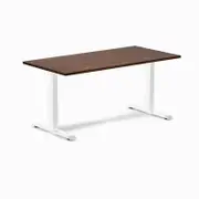 Desky Fixed Height Red Walnut Rubberwood Desk 1500x750mm White Leg