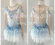Ice Figure Skating Competition Dress Girls Baton Twirling Costume white dyeing