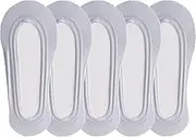 [FBIEE88TR] 5 Pairs Womens No Show Socks - Low Cut Liner Socks Non Slip Invisible for Flats Boat(Gray)