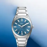 在飛比找momo購物網優惠-【FOSSIL】Everett 復古紳士 男錶 手錶 藍色(