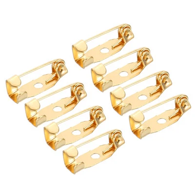 50Pcs Safety Bar Pins 15mm Brooch Clasp Pin Backs for ID Badges, Rose Gold