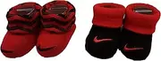 [Nike] Newborn Infant Booties 0-6 Months Black and Red Swoosh