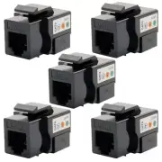 5x Cat3 RJ11 RJ12 Telephone Phone Line Keystone Jack 110 Punch Down 6P6C Black