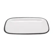 G.E.T. CS-1280-W/BK Settlement Bistro White Melamine 11.75"x 7.75" Platter-1 Doz