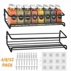 8pc Wall Mount Spice Rack Organizer,Hanging Spice Shelf Storage for Door Kitchen