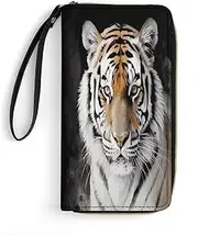 [BFGWK] Large Wallet Novelty Tiger Printing Long Wallet With Zipper Leather Wallet Suitable For Both Men And Women, style, 19.7x10.5cm, Style, 19.7x10.5cm, 现代