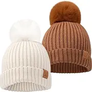 [KeaBabies] 2-Pack Baby Hats, Baby Beanies for Girls, Boys - Toddler Hat, Newborn Beanie, Beanie Babies, Baby Girl Hats, Baby Boy Hats, Infant Hat, Kids Beanie, Toddler Boy Hat, Toddler Girl Hat (Rust, S)