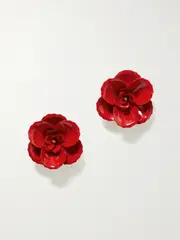 [Jennifer Behr] Jennifer Behr - Chaya Gold-tone Enamel Earrings - Red - One size One size Red