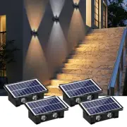 WONYO 4LED Solar Wall Lights, Up and Down Lighting Solar Light Outdoor Waterp