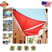 Durable 8' Red Triangle Sun Shade Sail - Waterproof with 3-
