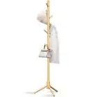 Z&L HOUSE Coat Rack Freestanding, Pure Natural Solid Wooden Coat Tree, 8 Hooks A