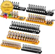 8-Piece Socket Organizer Tray Set Metric & SAE Durable ABS Resin Holds 176
