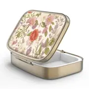 Pill Case Pill Box with Mirror Retro 2 Compartment Small Pill Case for Purse ...