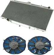 3 Row Aluminum Radiator + Fan Compatible For Patrol Y61 GU 2.8/3.0 TD 1997-2001 Auto AT/MT 98 99 00 01