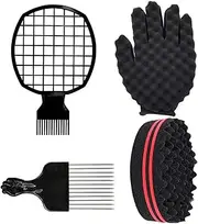 Afro Comb Curly Hair Dirty Braid Comb Perm Style Curling Hair Steel Needle Inserted Comb Set Afro Twisted Tool