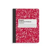 Staples Composition Notebook 9.75" x 7.5" College Ruled 100 Sh. Red