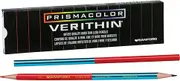 Prismacolor Verithin Colored Pencil, Red/Blue, 12 Count