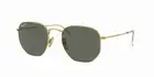 Ray-Ban Hexagonal Titanium Legend Gold Polarized Green Sunglasses RB8148 92158