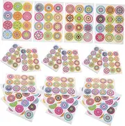 SEWACC 40 Sheets Decorative Mandala Stickers Self Adhesive Round Envelope Seals for Crafts Baking Wrapping Cute Bakery Decals Scrapbooking Supplies