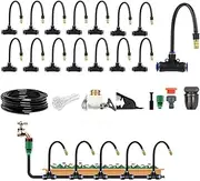360°Adjustable Plant Watering System, Outdoor Misting Cooling System Brass with Adjustable Nozzle Sprinkler Sprayer for Garden Greenhouse Lawn(15)