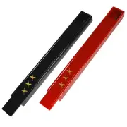 SET of 2 Japanese Plastic Chopsticks Box Storage Case Golden Cranes Black & Red