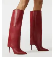 Steve Madden Smith Leather Foldover Tall Boots BRAND NEW IN BOX RED SIZE 11