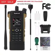 HAMGEEK APX-8000 12W 2-Band Radio VHF UHF Walkie Talkie Dual PTT w/ Microphone