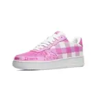 Barbie Movie Halloween Outfit Low Top Plaid Pink Checked Vegan Leather Sneakers