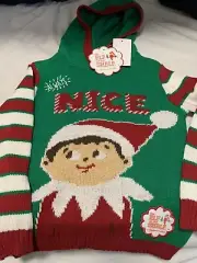 NWT- Elf on the Shelf- Kids size 4T red green-Always Nice Hoodie Sweater