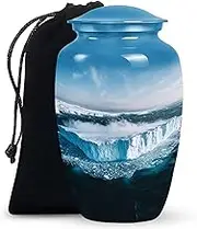 Iceberg Cremation Urn for Ashes Adult Female - Memorial Funeral Urn for Mom & Dad - Holds Upto 200 Cubic Inches - Large Memorial Decorative Urn (Size - 10 Inch)