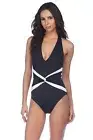 RALPH LAUREN 135610 One Piece Plunge Halter Sz. 14