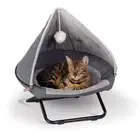 Cozy Cot Hooded Elevated Pet Bed, Dish Chair for Cats Portable Round Papasan