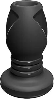 Doc Johnson Platinum Premium Silicone - The Stretch - Hollow Butt Plug - Medium - Black