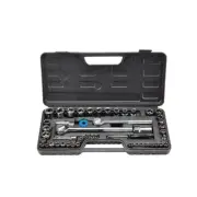 SAE and Metric Socket Set, 51 Pc. 3/8 in. and 1/2 in. drive reversible ratchets