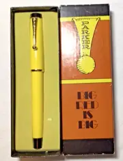 Parker Big Red Ball Pen Yellow Gold Trim First Edition New Old Stock