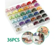 36 Pcs/Set Bobbins and Sewing Thread with Case and Soft Measuring Tapes-36 Co...