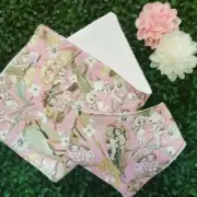 Bib and burp cloth- Gumnut babies on pink ~ May Gibbs