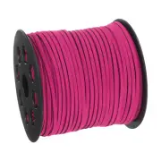 98.43Yard 2.6mm Flat Leather Cord Suede String for DIY Crafts, Light Rose Red