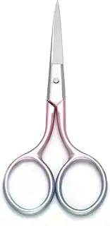 Motanar Multicolor Professional Grooming Scissors for Personal Care Facial Hair Removal and Ear Nose Eyebrow Trimming Stainless Steel Fine Straight Tip Scissors 3.9 Inch (Pink)