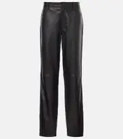 [Toteme] Toteme Mid-rise leather straight pants AU 16 black