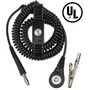 Desco 09187 - Jewel MagSnap Adjustable Metal Wrist Strap w/ 6' Coil Cord